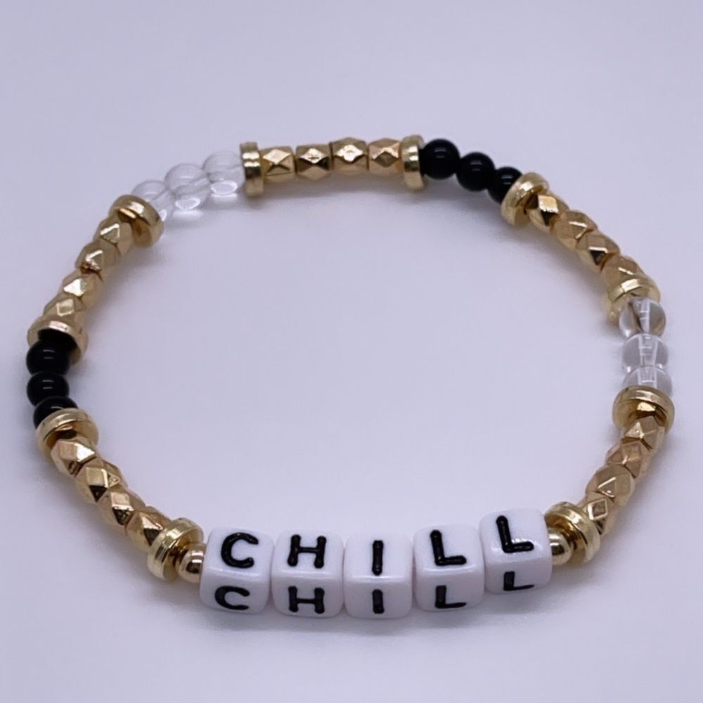 NWT Wool + Pepper Co. CHILL Beaded Bracelet